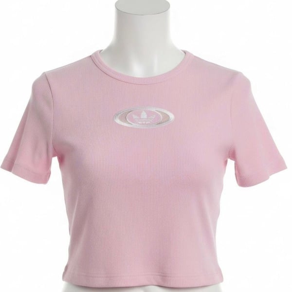 Adidas Originals Ribbed Cut Out T-Shirt Pink Y2K
