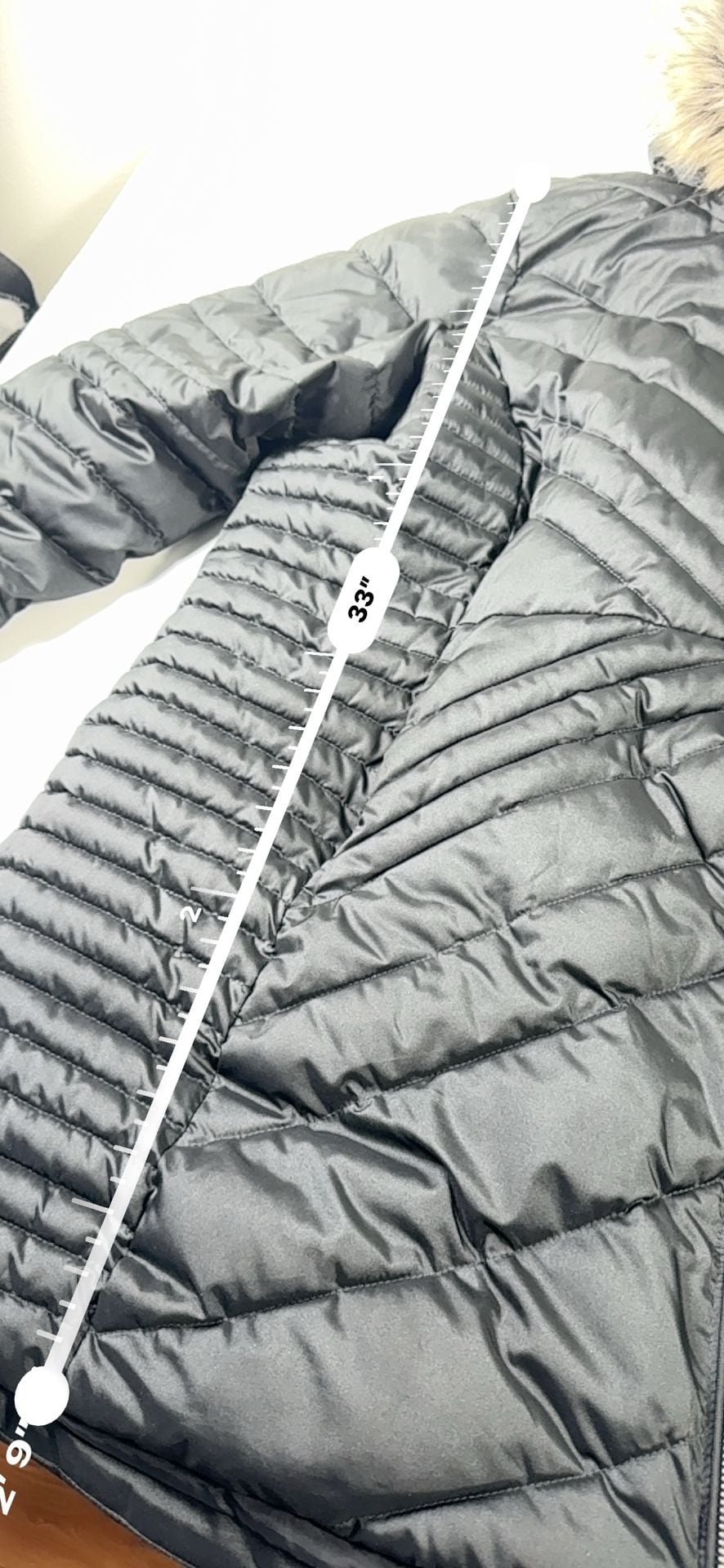 Lands' End Down Coat Size 20W-22W 2X Black Quilted Primaloft Fur Hood 12