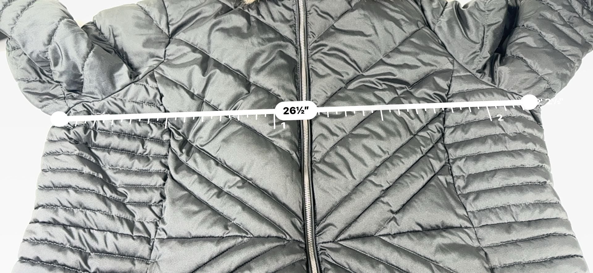 Lands' End Down Coat Size 20W-22W 2X Black Quilted Primaloft Fur Hood 13