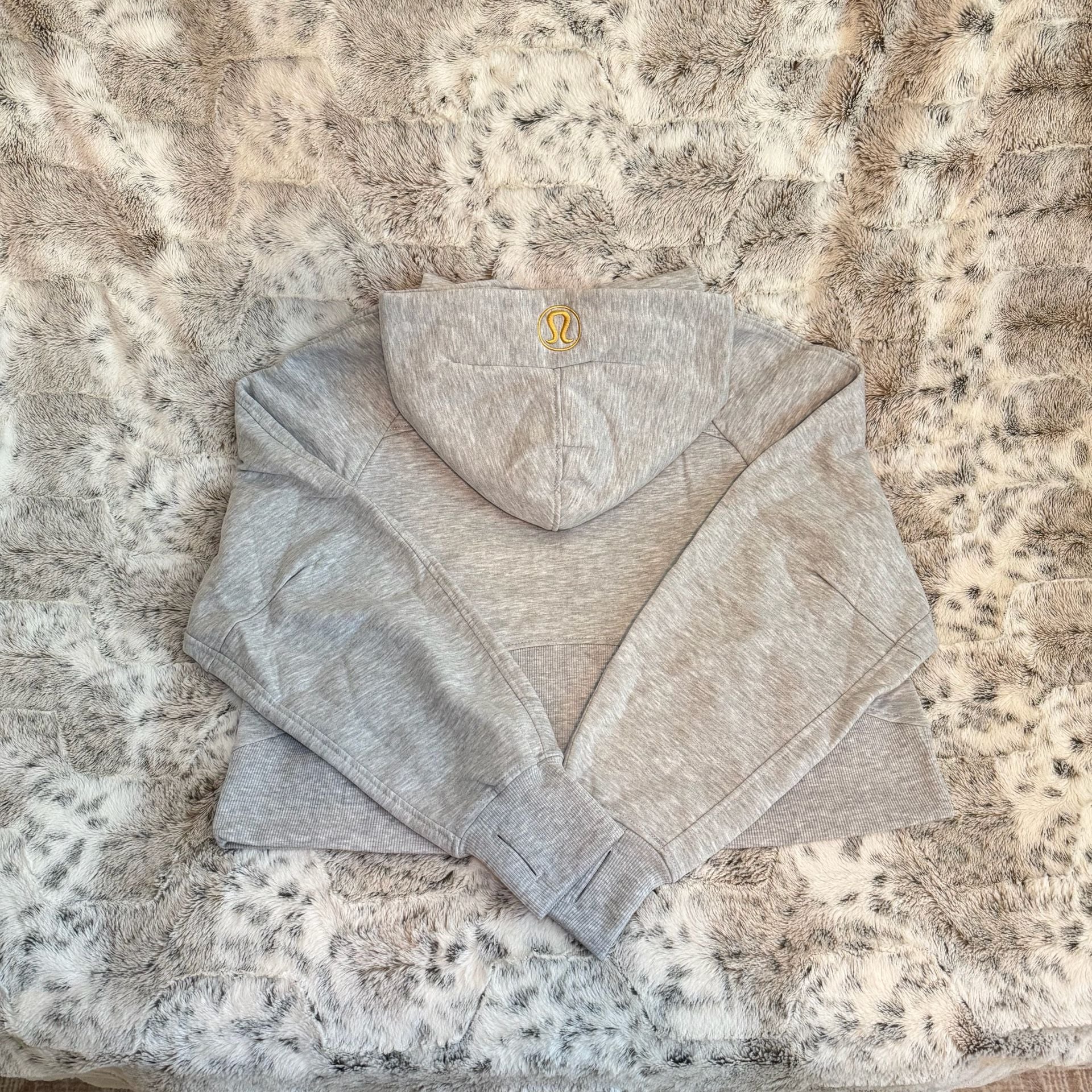 Lululemon Scuba Oversized Full-Zip Hoodie Size 8 Heathered Grey Gold 7