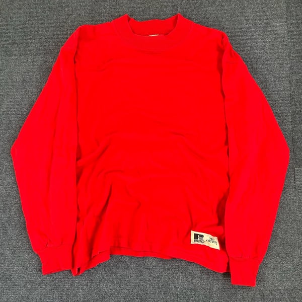 Russell Athletic Pro Cotton Long Sleeve T-Shirt Size M Red
