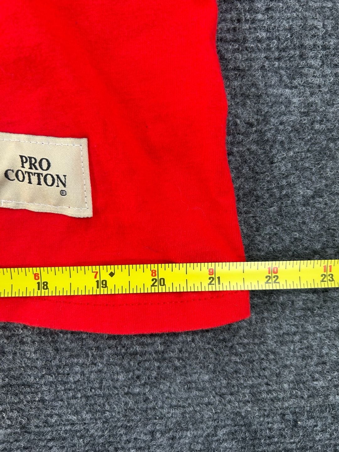 Russell Athletic Pro Cotton Long Sleeve T-Shirt Size M Red 8