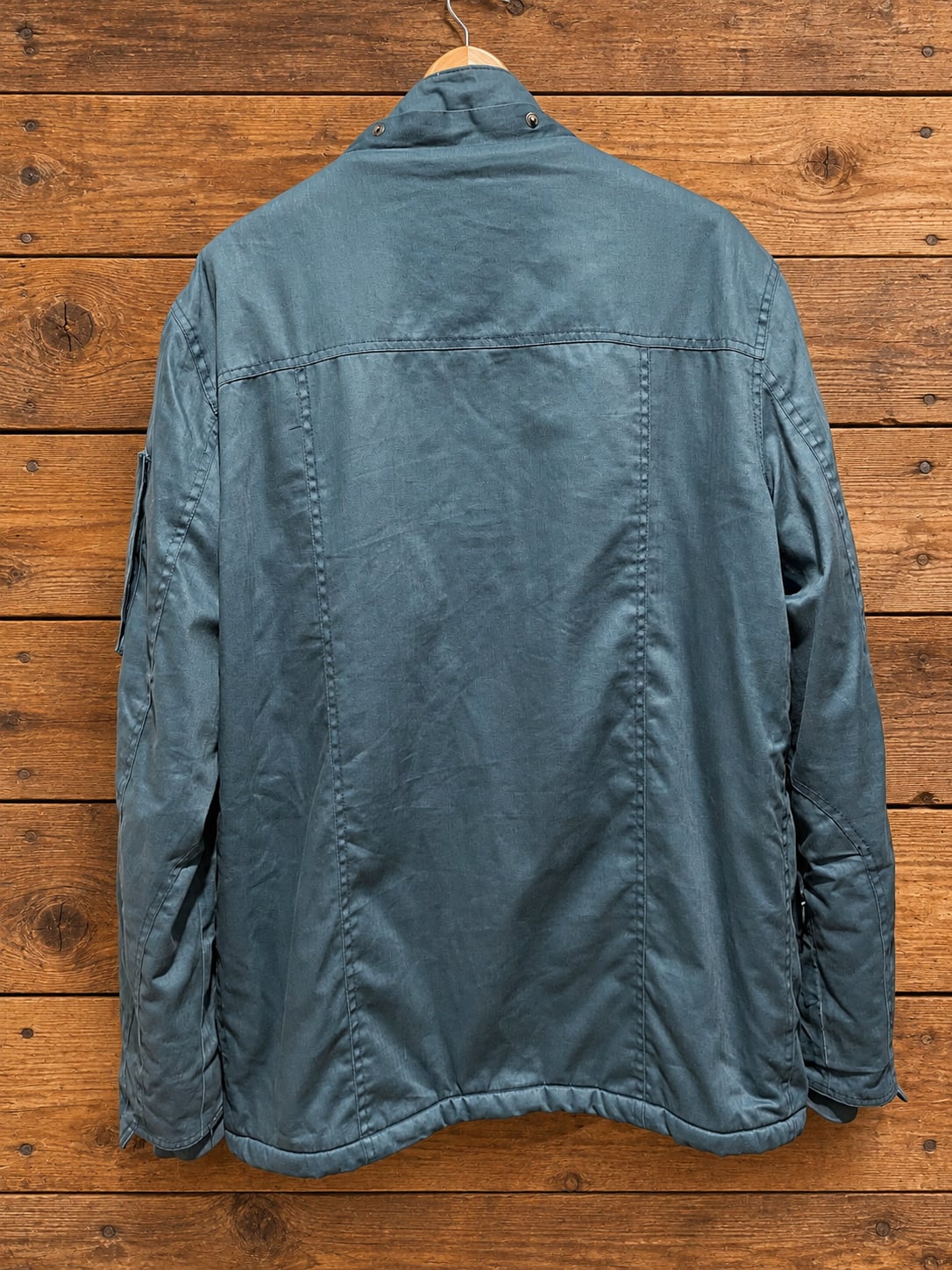 HoodLamb Hemp Tailors Blue Faux Fur Lined Utility Jacket Size L 11
