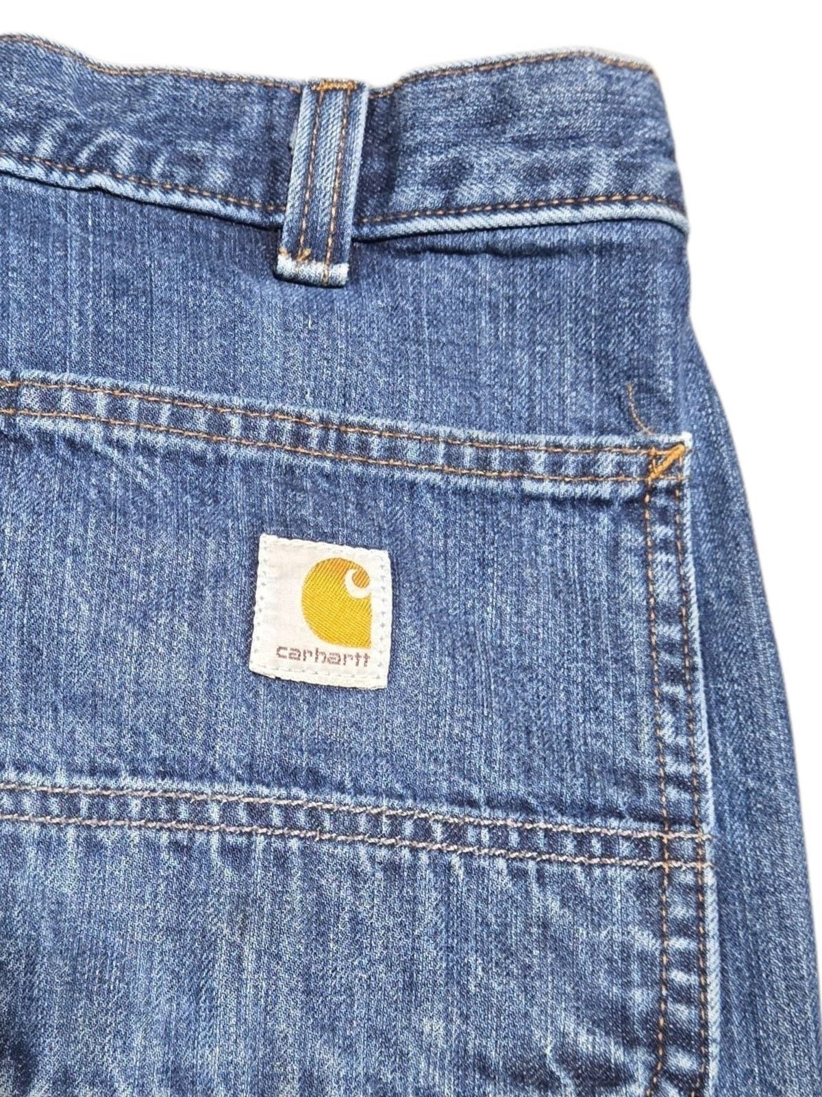 Carhartt Loose Fit Carpenter Jeans Size 32x28 Blue Cotton Denim 7