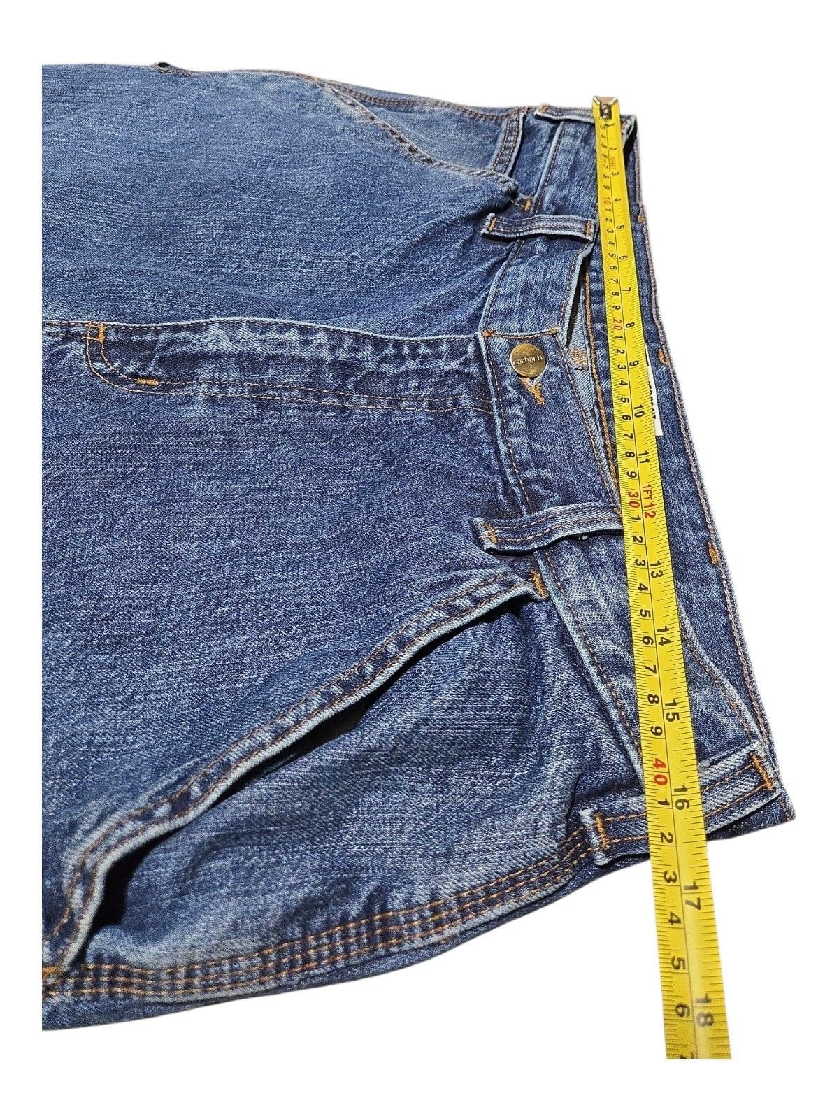 Carhartt Loose Fit Carpenter Jeans Size 32x28 Blue Cotton Denim 9