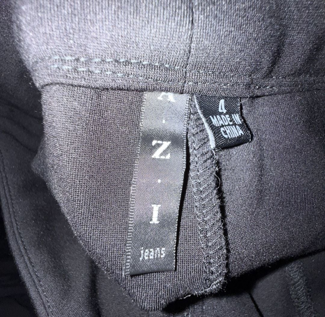 Azi Jeans Size 4 Black Rhinestone Embellished Pants 2