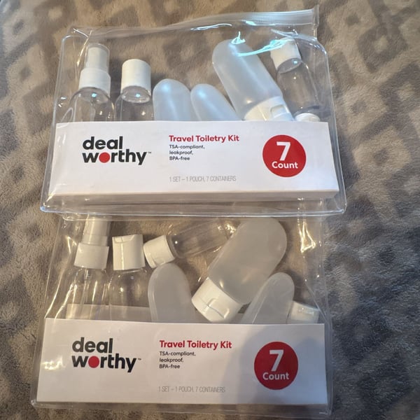 Dealworthy Travel Toiletry Kit 7 Count Clear Pack of 2