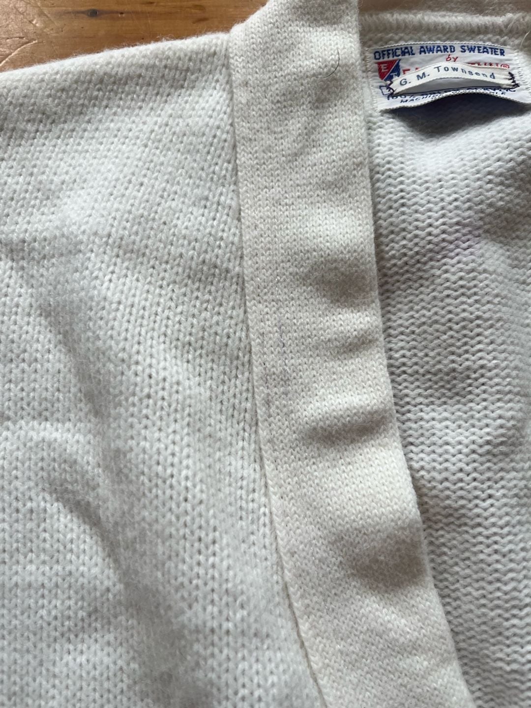 Fast-Tenn Vintage 70s Choir Award Cardigan Sweater White 11