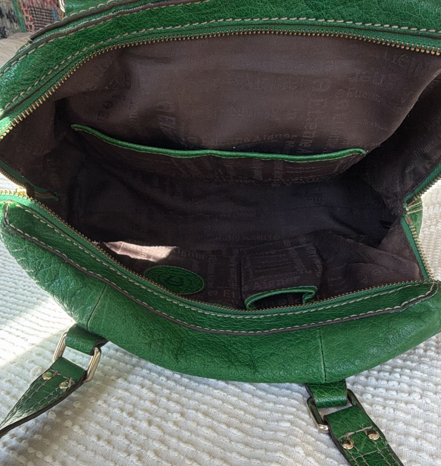 Etienne Aigner Green Leather Shoulder Bag Purse 8