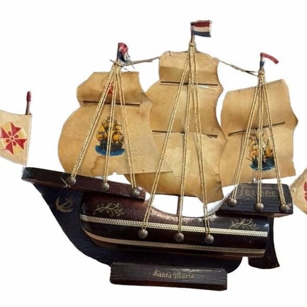 Santa Maria Wooden Model Ship Nautical Decor