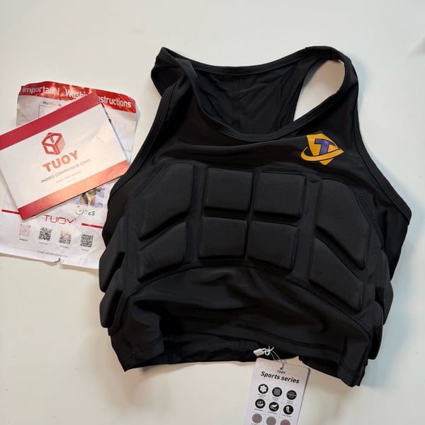 Tuoy Padded Compression Vest Women Black Rib Protection Sports Series New