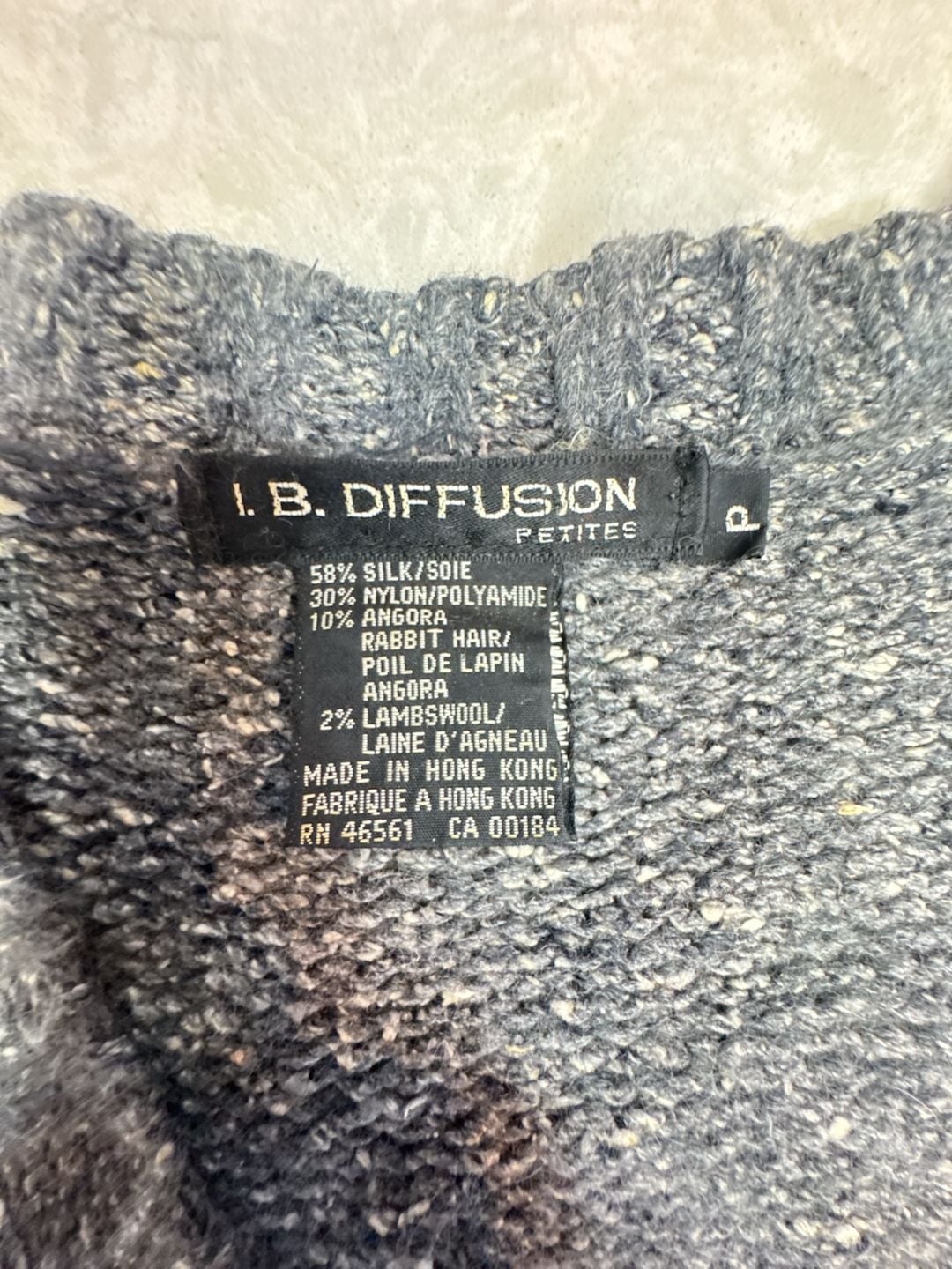 I.B. Diffusion Sweater Vest Size med pet Gray V-Neck Silk Blend 3