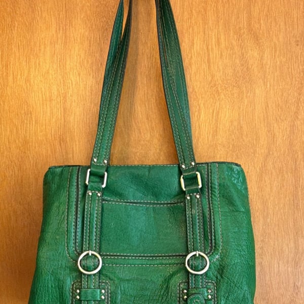 Etienne Aigner Green Leather Shoulder Bag Purse