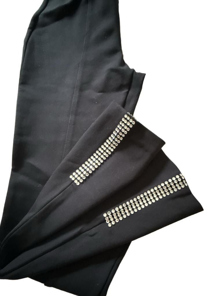 Azi Jeans Size 4 Black Rhinestone Embellished Pants 5