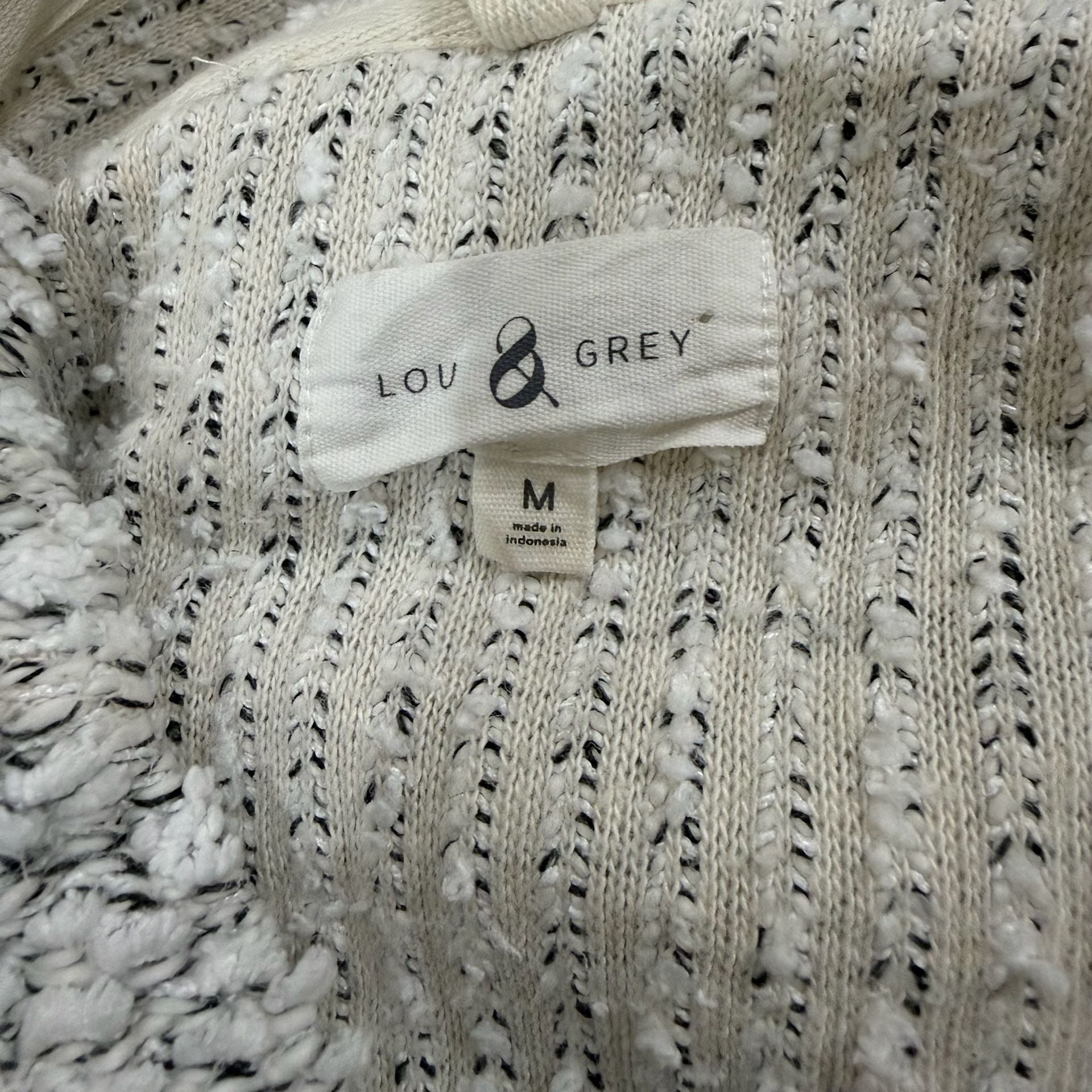 cream textured cozy knit sweater top size medium 4