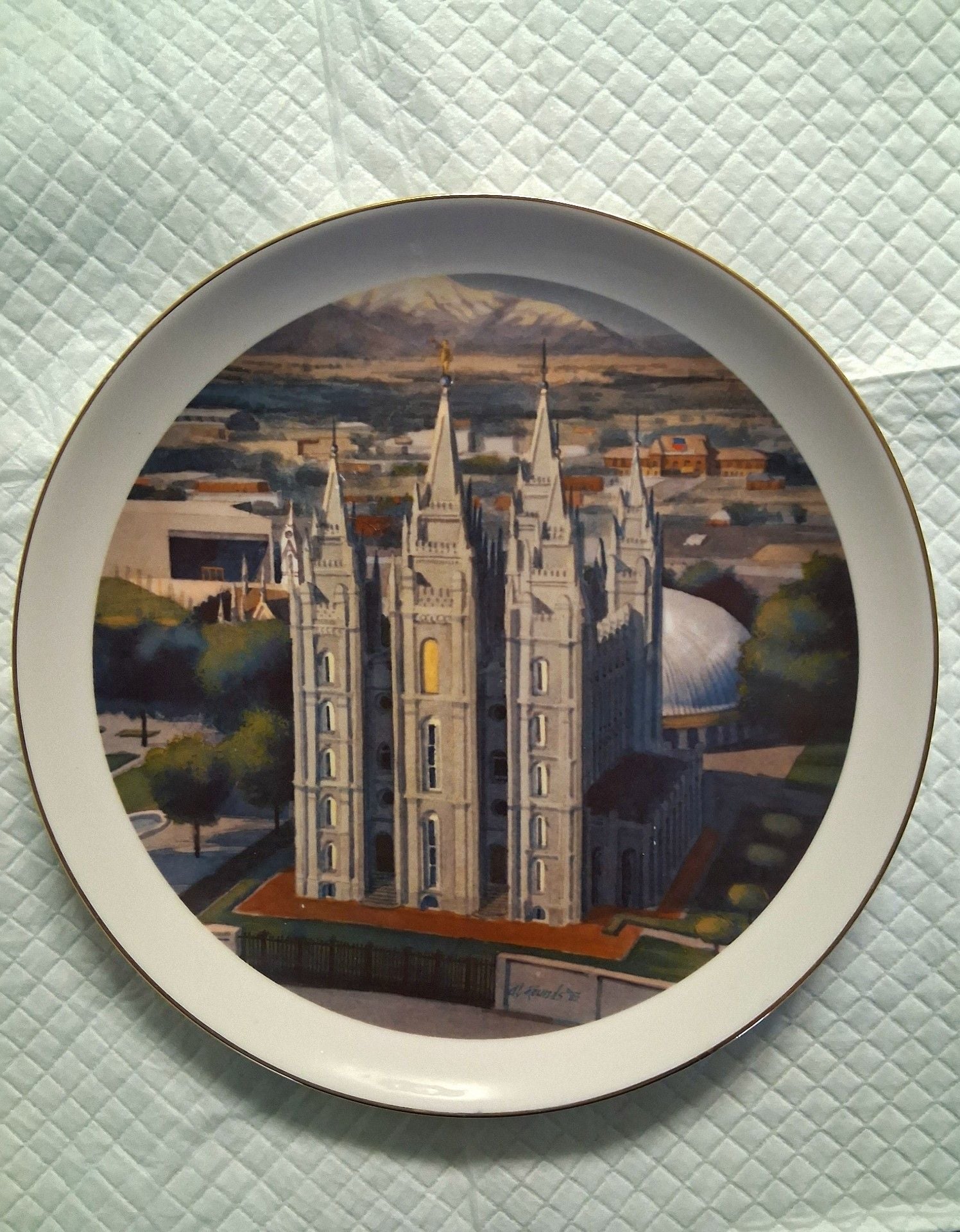 The Valley Banks Al Rounds Salt Lake Temple Collector Plate 1983 1