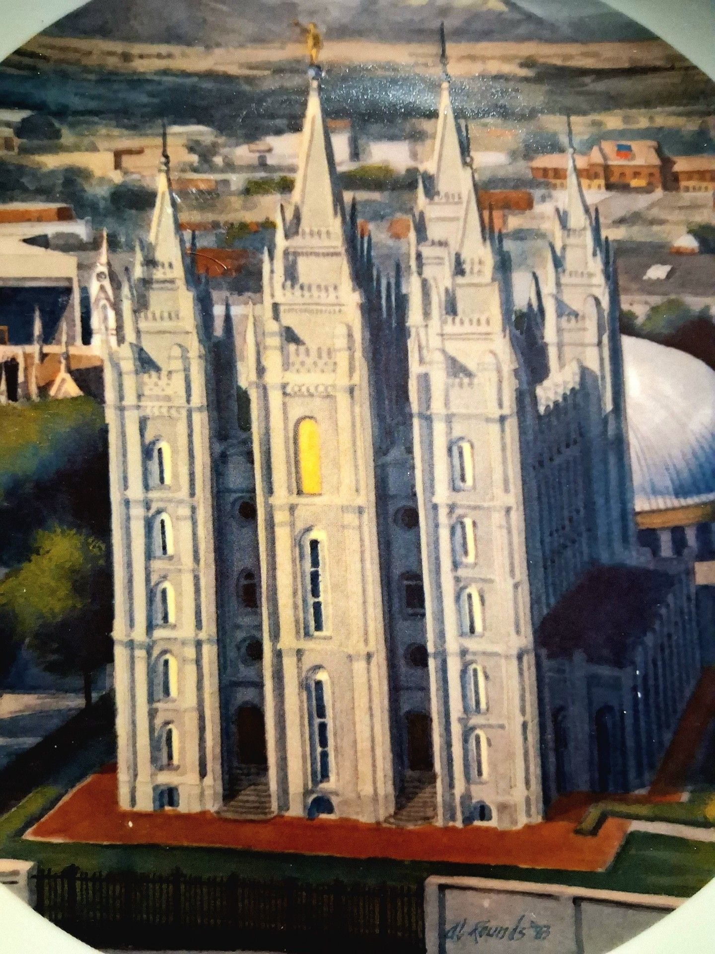 The Valley Banks Al Rounds Salt Lake Temple Collector Plate 1983 2
