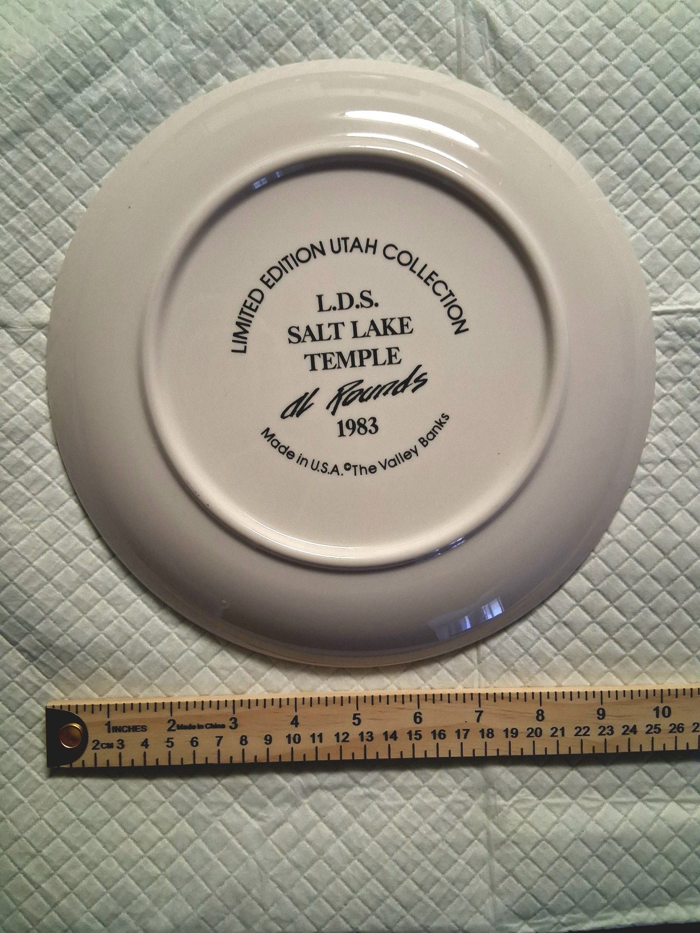 The Valley Banks Al Rounds Salt Lake Temple Collector Plate 1983 3