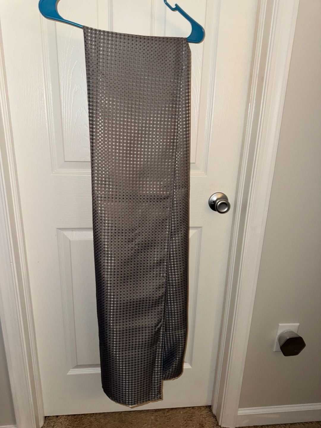 Hotel Spa Shower Curtain Grey Fabric with Snap In Liner 1