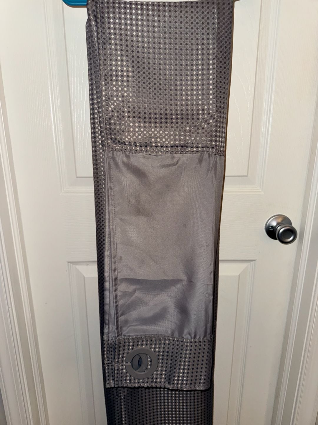Hotel Spa Shower Curtain Grey Fabric with Snap In Liner 2