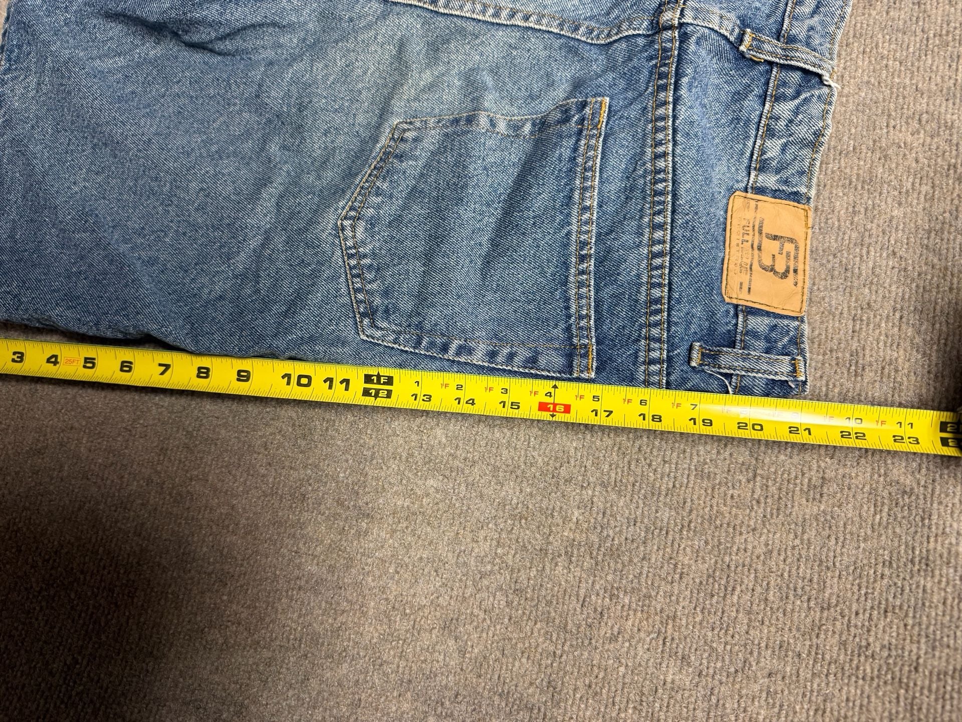 Full Blue Denim Shorts Size 32 Blue Cotton Jorts 7