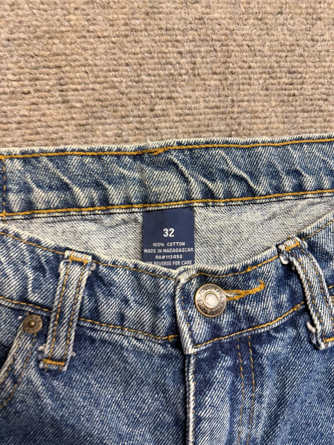 Full Blue Denim Shorts Size 32 Blue Cotton Jorts 3