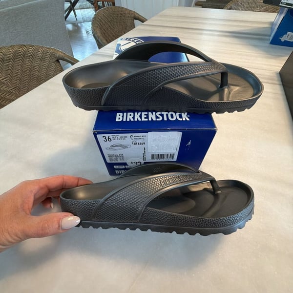 Birkenstock Honolulu EVA Thong Sandals Size W5 Metallic Anthracite