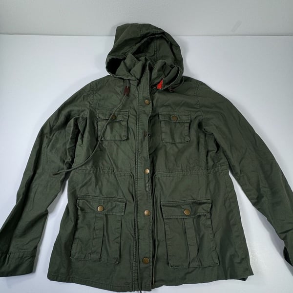41 Hawthorn Utility Anorak Jacket Size L Green Cotton Hooded Military