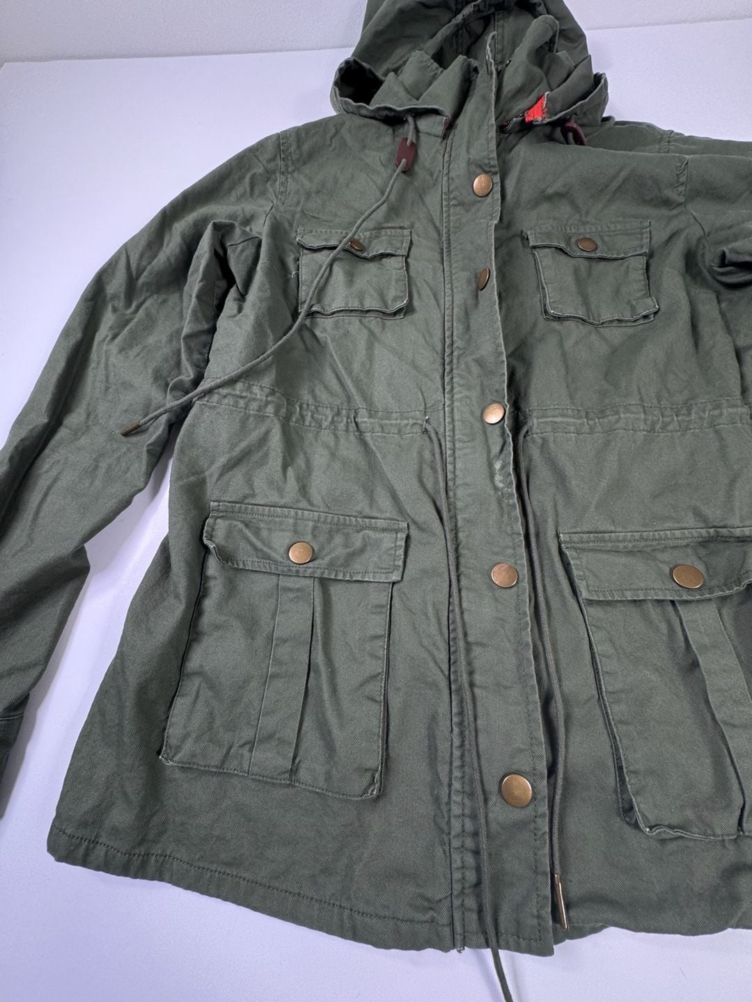 41 Hawthorn Utility Anorak Jacket Size L Green Cotton Hooded Military 9