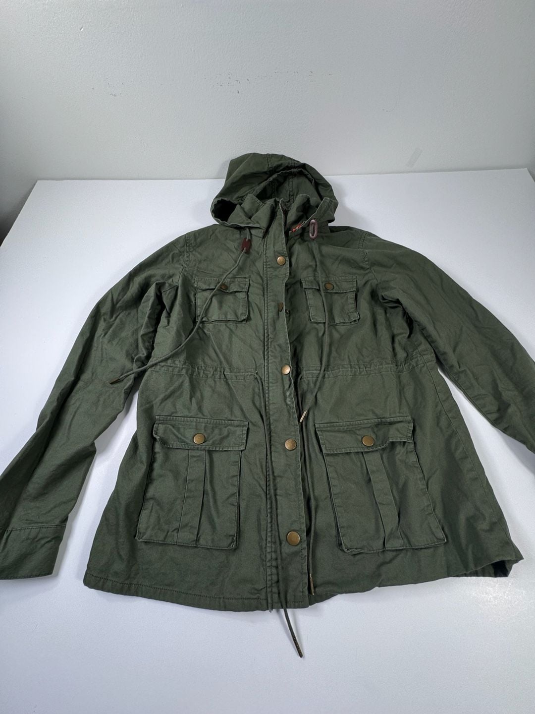 41 Hawthorn Utility Anorak Jacket Size L Green Cotton Hooded Military 10