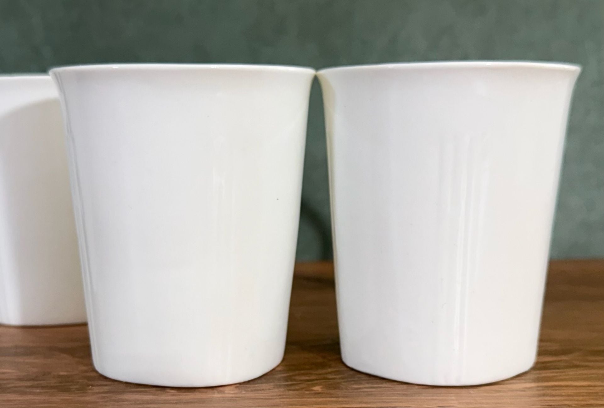 Hitkari Bone China India White Ribbed Coffee Mugs Set of 4 2