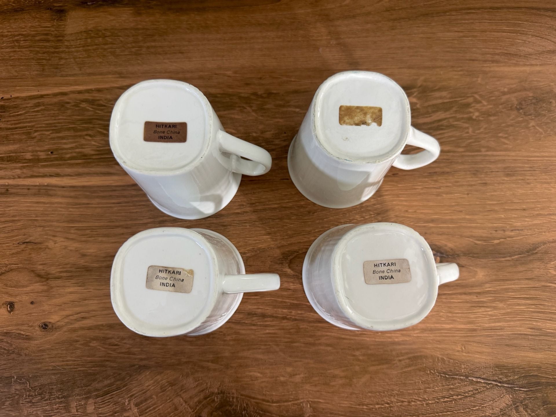 Hitkari Bone China India White Ribbed Coffee Mugs Set of 4 4