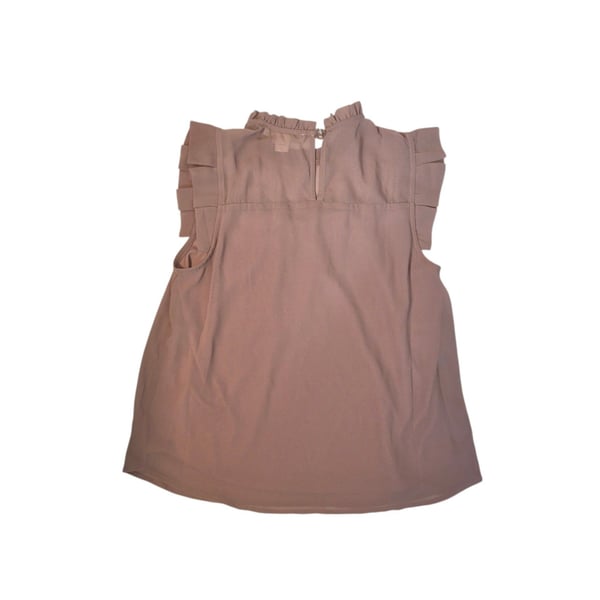 Monteau Los Angeles Blouse Size M Ruffled Sleeveless Dusty Rose
