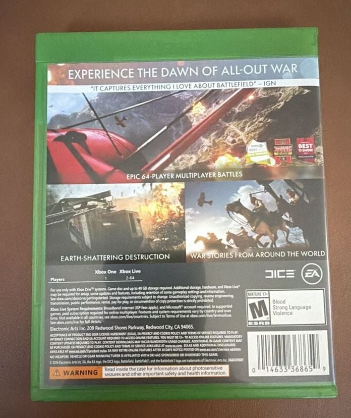 EA Battlefield 1 Xbox One Video Game 2