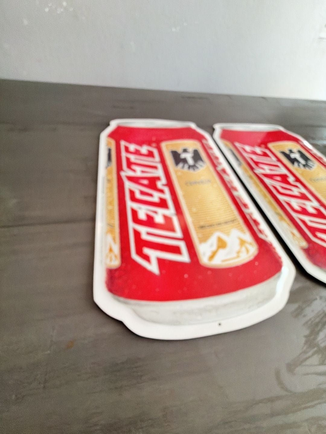 Tecate Beer Can Metal Sign Lot of 2 3