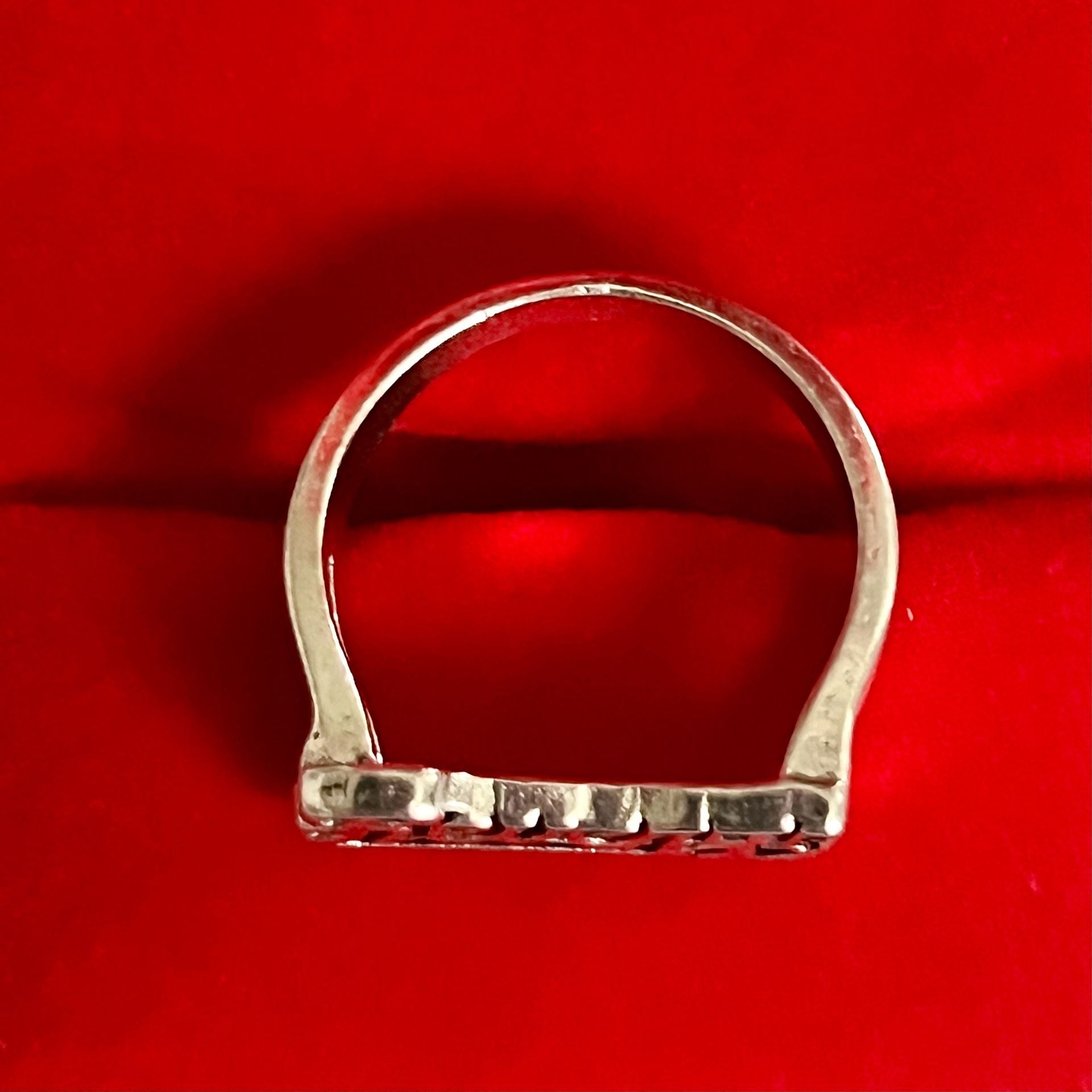 Revenge Script Logo Heavy Silver Ring Size 9 4