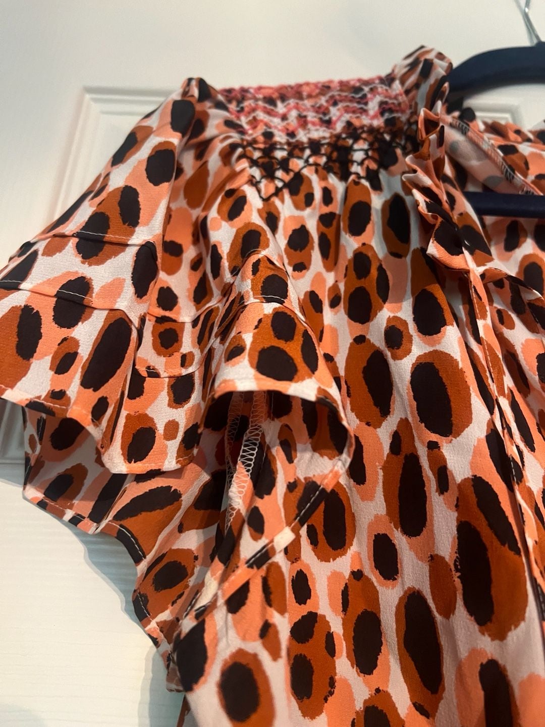 Marie Oliver Silk Blouse Size S Leopard Print Top 5