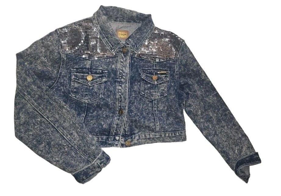 Paparazzi Denim Jacket Acid Wash Sequin Color Y2K style 2