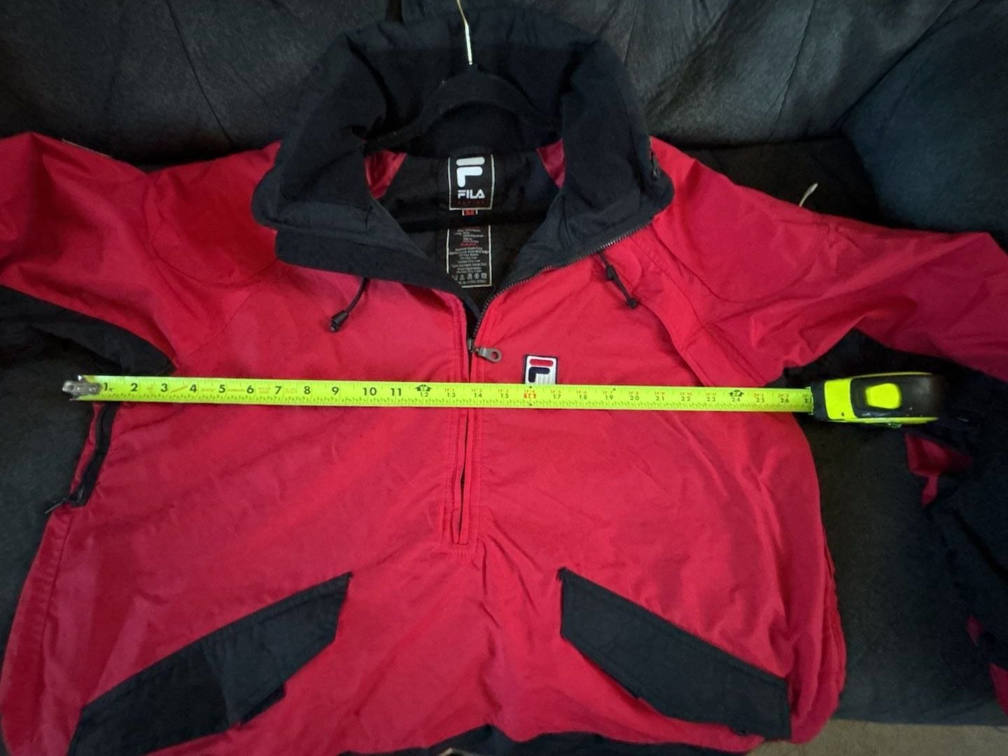 Fila Alpine Ski Jacket Size M Red Black Pullover Anorak Hooded 13