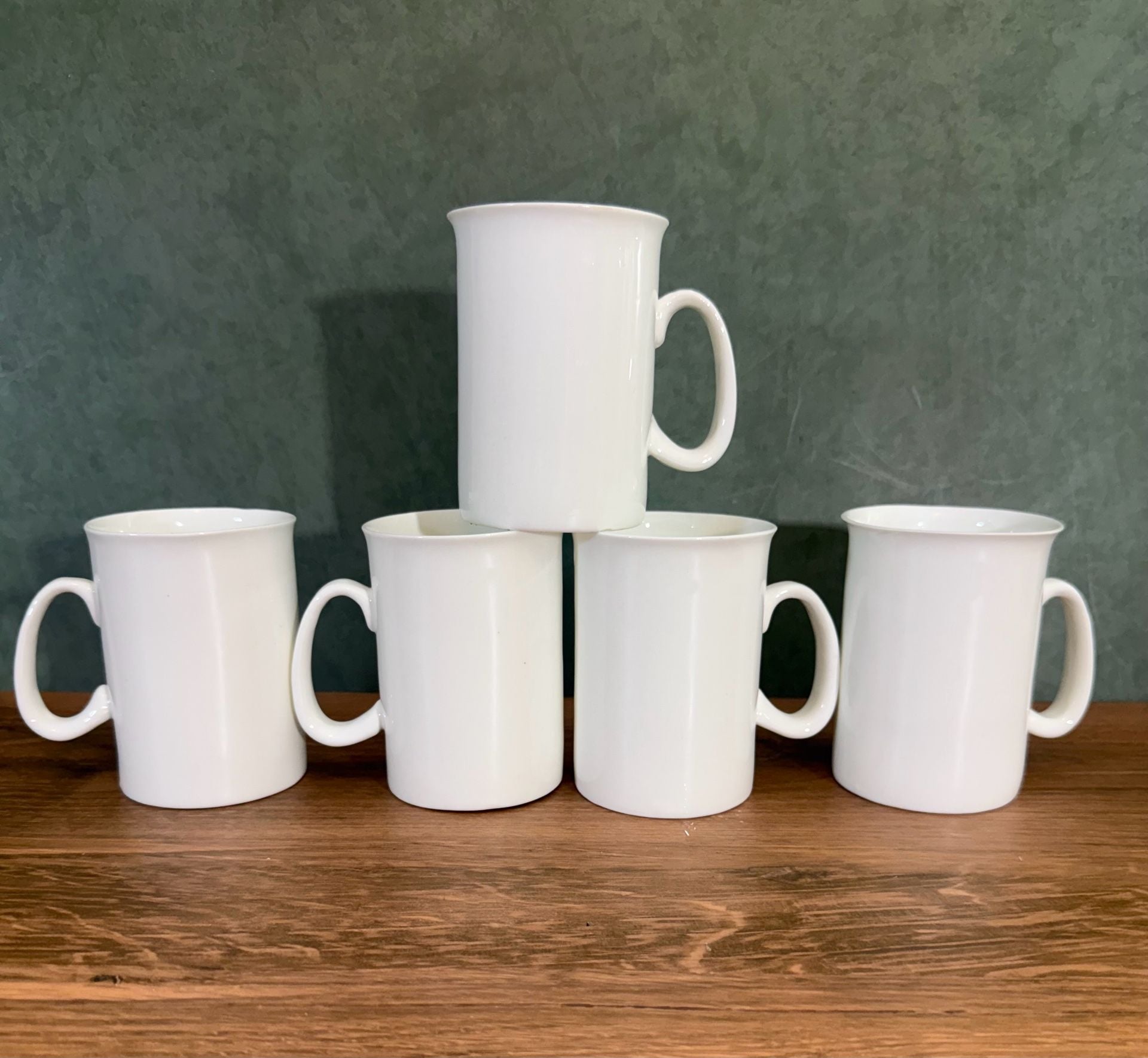 Hitkari Bone China Set Of 5 White Coffee Mugs 1
