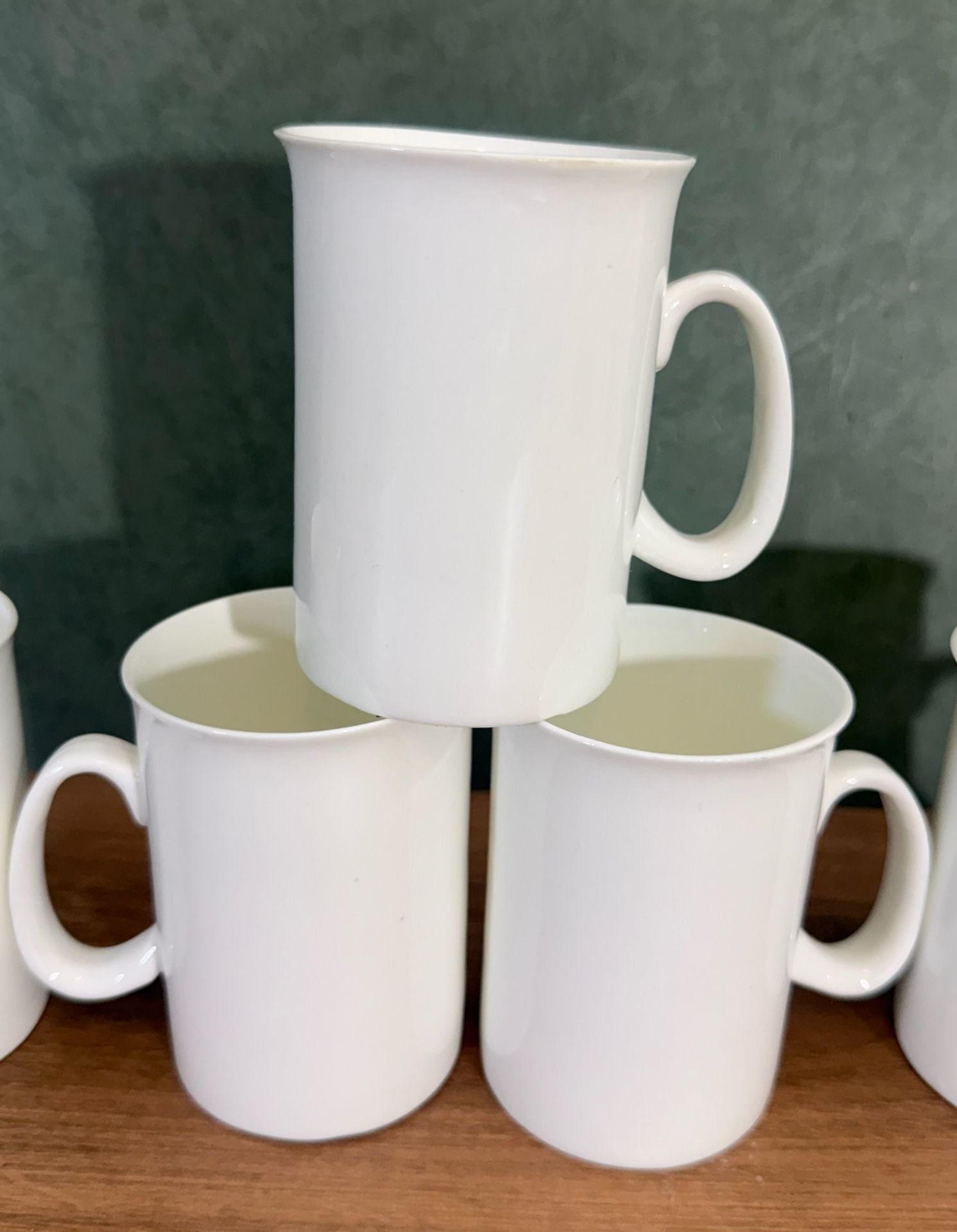 Hitkari Bone China Set Of 5 White Coffee Mugs 2