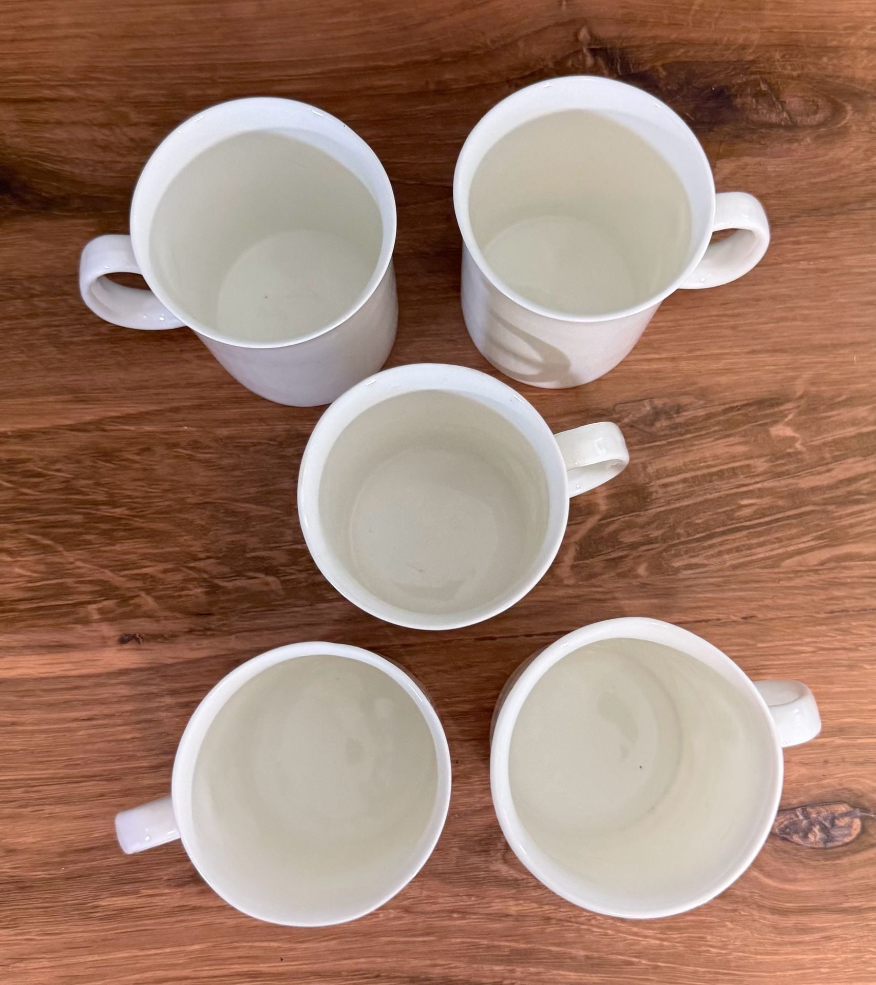 Hitkari Bone China Set Of 5 White Coffee Mugs 3
