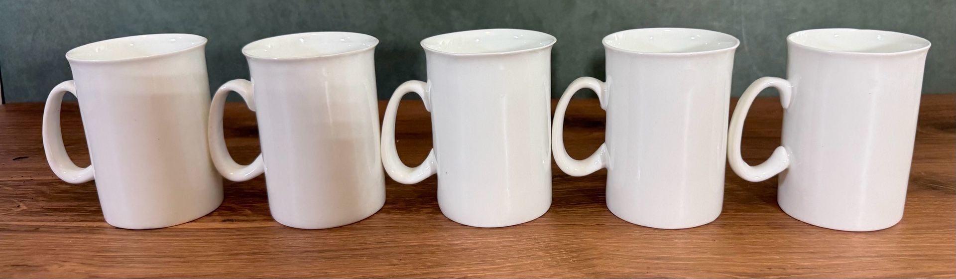 Hitkari Bone China Set Of 5 White Coffee Mugs 4