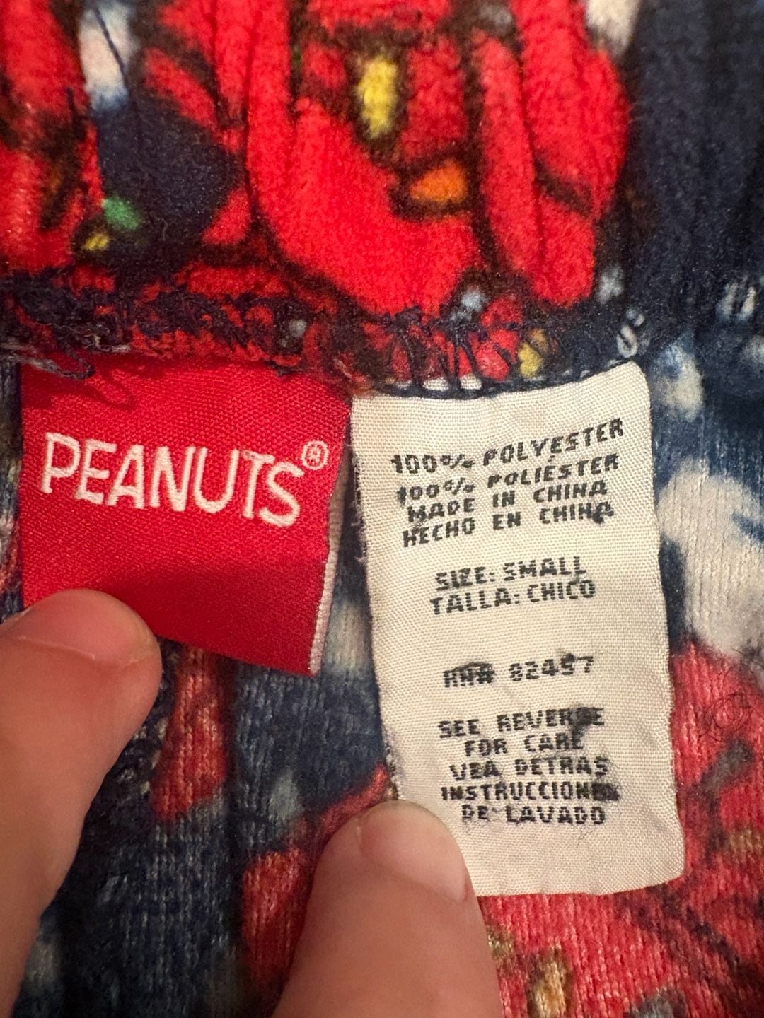 Peanuts Snoopy Christmas Pajama Pants Mens Women Small Navy Fleece Holiday 3