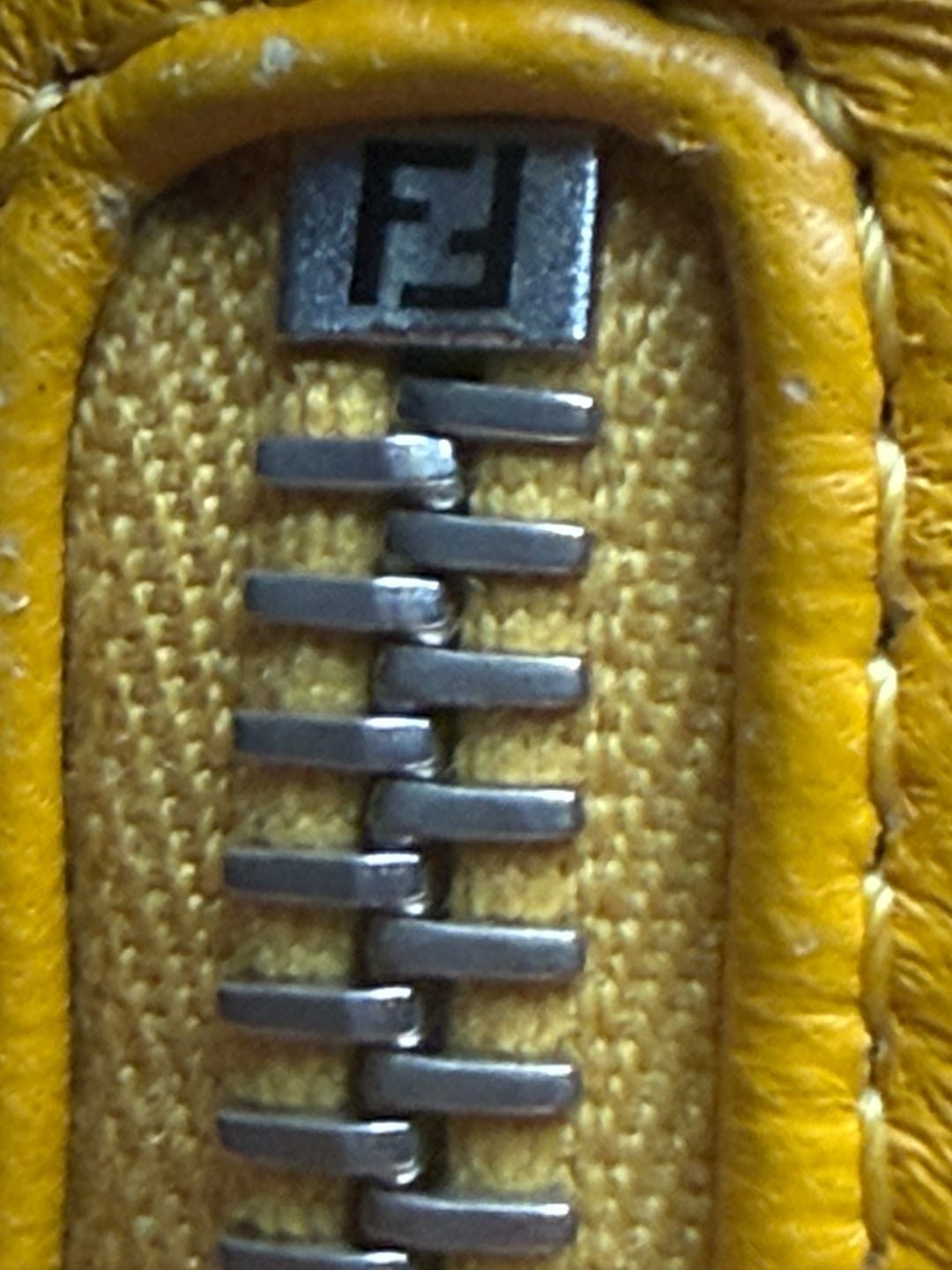 Fendi FF Embossed Belt Bag Yellow Leather 7