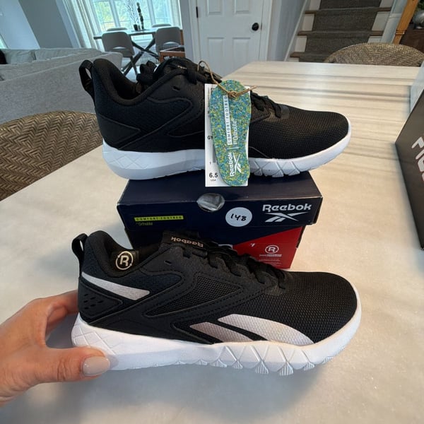 Reebok Flexagon Energy TR 4 Size W6.5 Black White Rose Gold Training Shoes