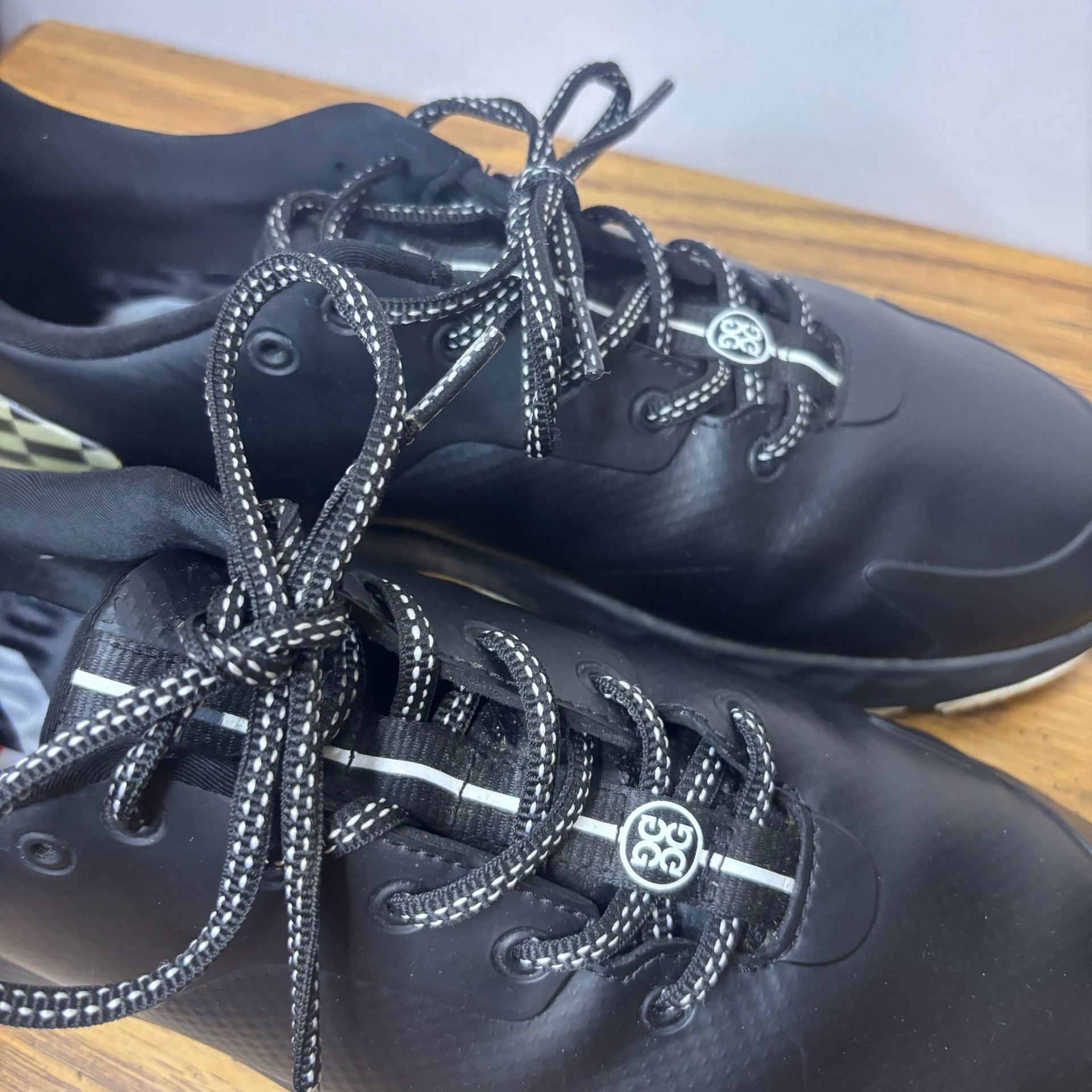 G/Fore MG4+ Golf Shoes Mens Black and white Size 10 Pray for Birdies 6