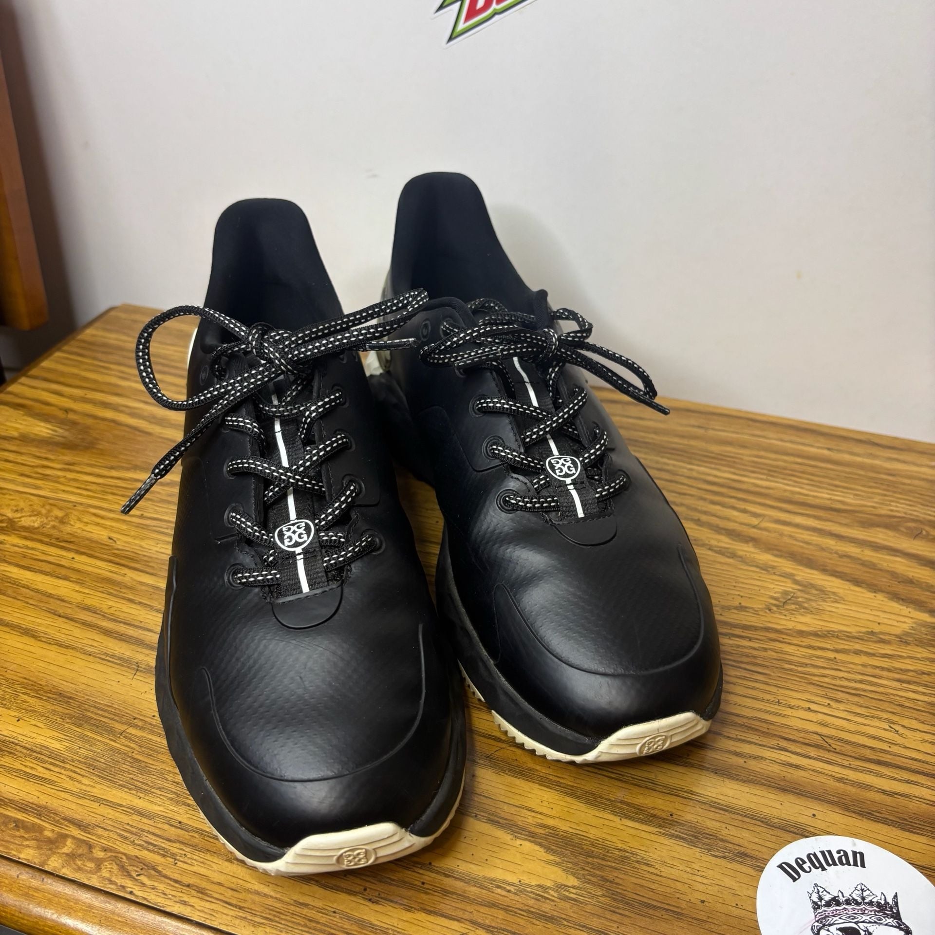 G/Fore MG4+ Golf Shoes Mens Black and white Size 10 Pray for Birdies 9
