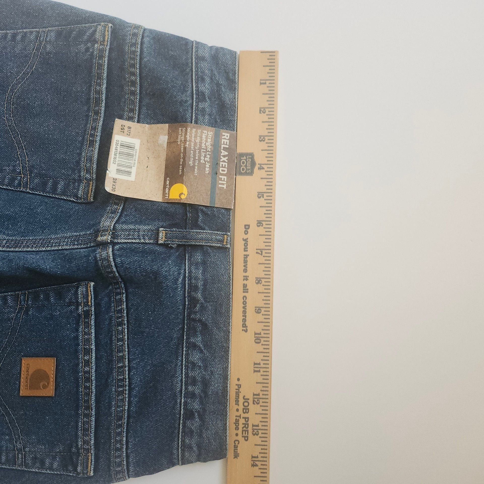 Carhartt Relaxed Fit Flannel Lined Jeans Size 28X30 Blue Straight 8