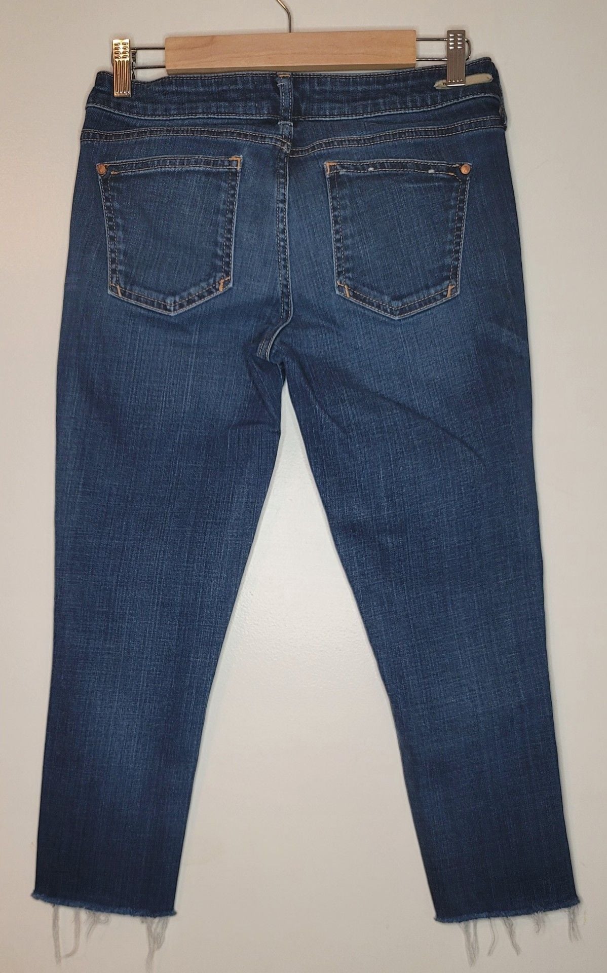 Pilcro and the Letterpress Skinny Jeans Size 26 Dark Wash Raw Hem 3